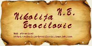 Nikolija Broćilović vizit kartica